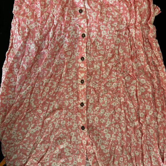Billabong Sweet Edges Dress Pink Floral Size M Button Front - Picture 6 of 6